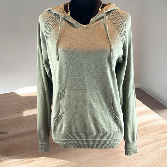 Athleta Evergreen Hoodie Sweater Olive Green  Women's Size Small Athleisure - Picture 2 of 10